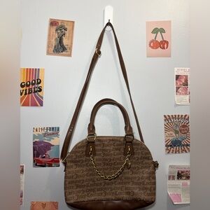 Juicy Couture Brown Logo Dome Satchel with Gold Chain